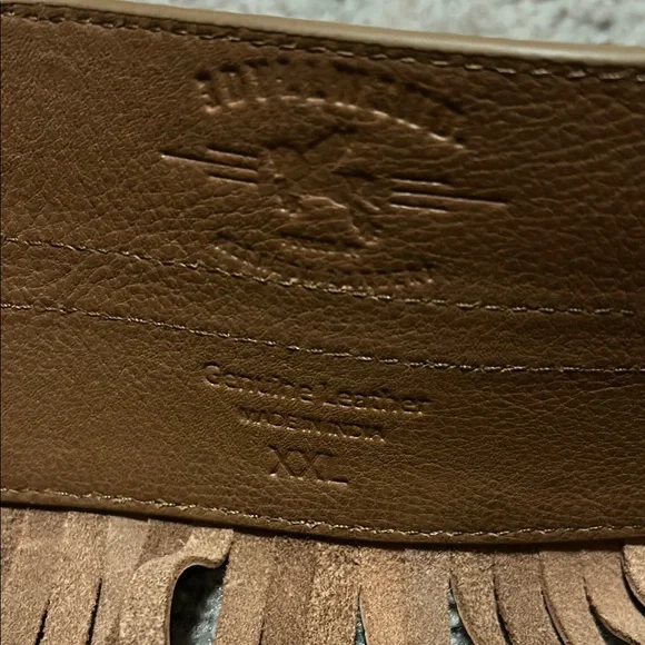 Brown Leather Fringe Belt - Picture 4 of 9